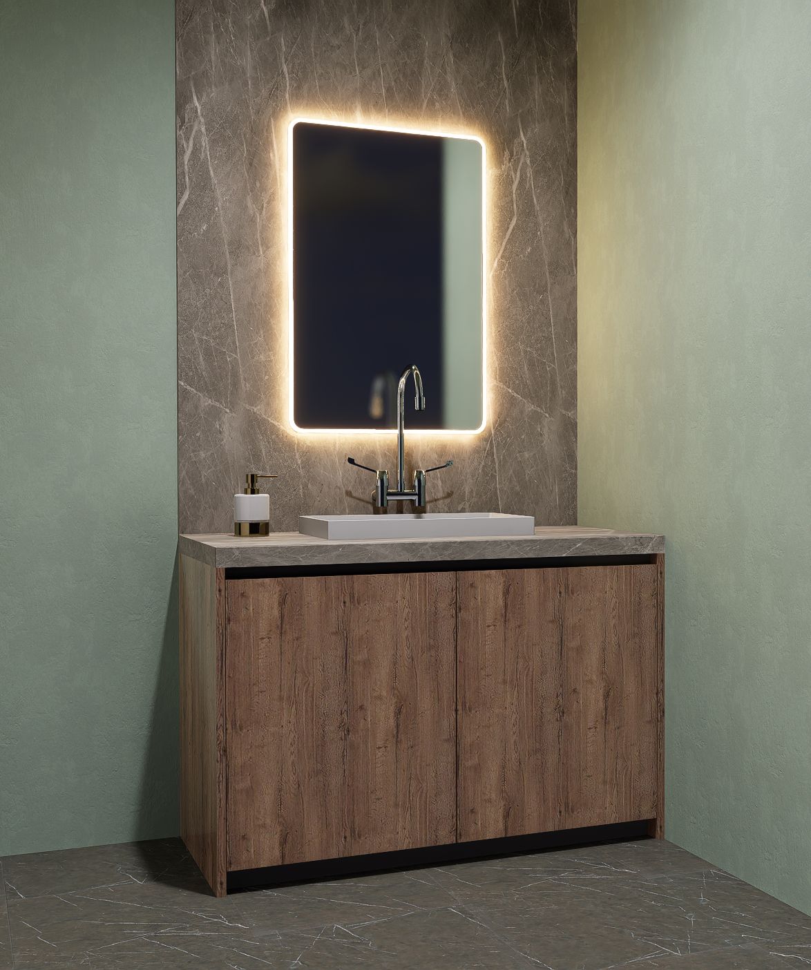 Atrium Modern Modern rustic bathroom vanity