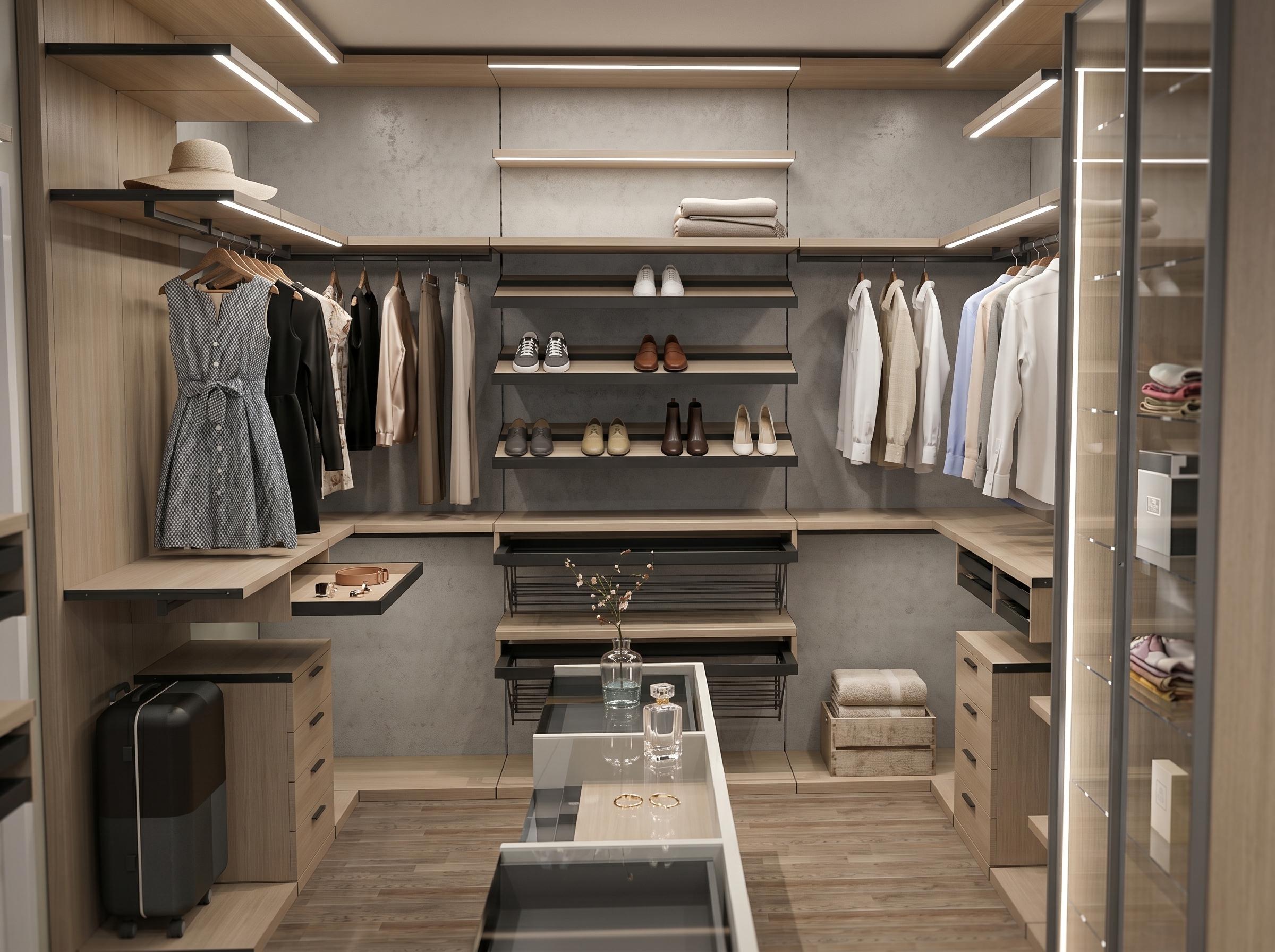 Atrium Modern Closet Rovere Sabbia Iluminacion HD