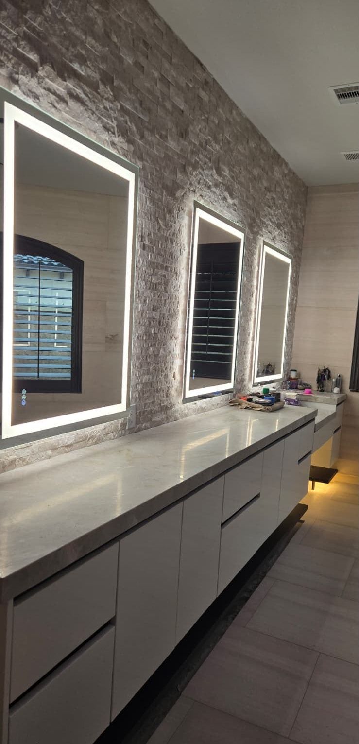 Atrium Modern Modern elongated bathroom vanity