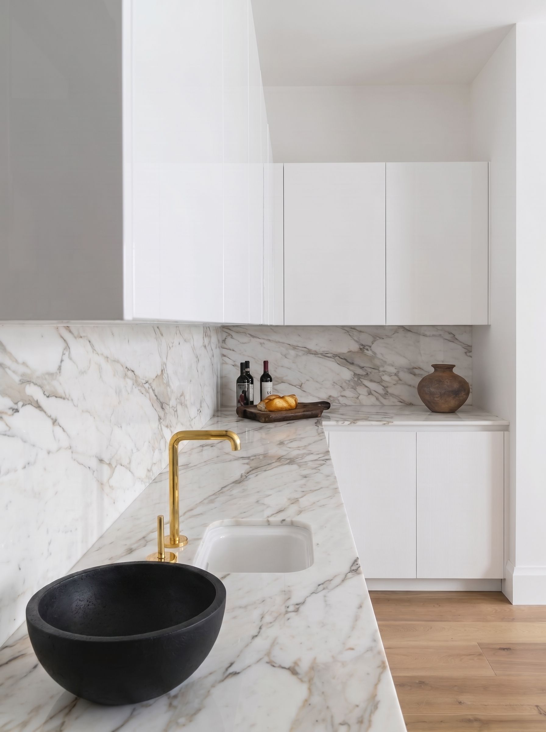 Atrium Modern Kitchen with clean lines