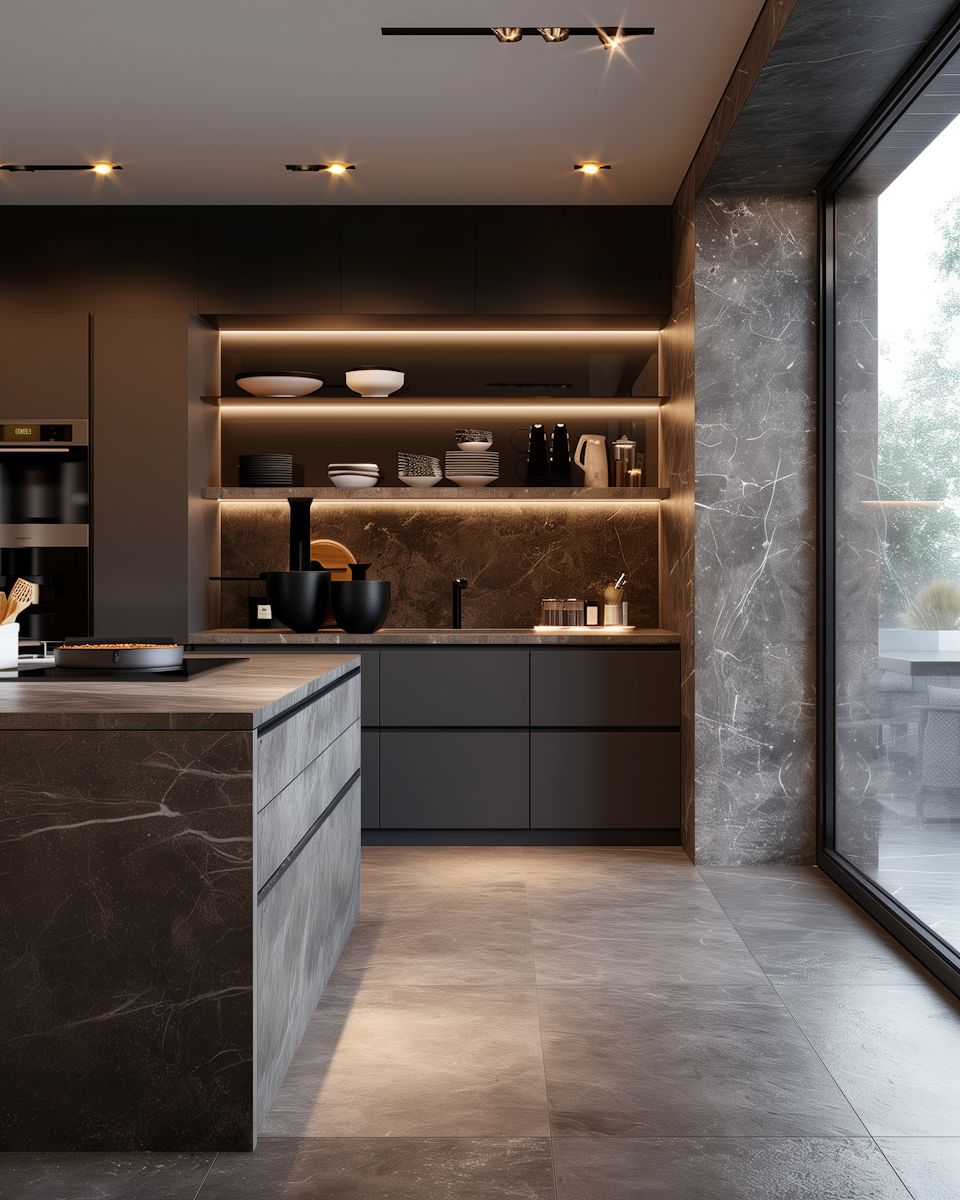 Atrium Modern matte black kitchen