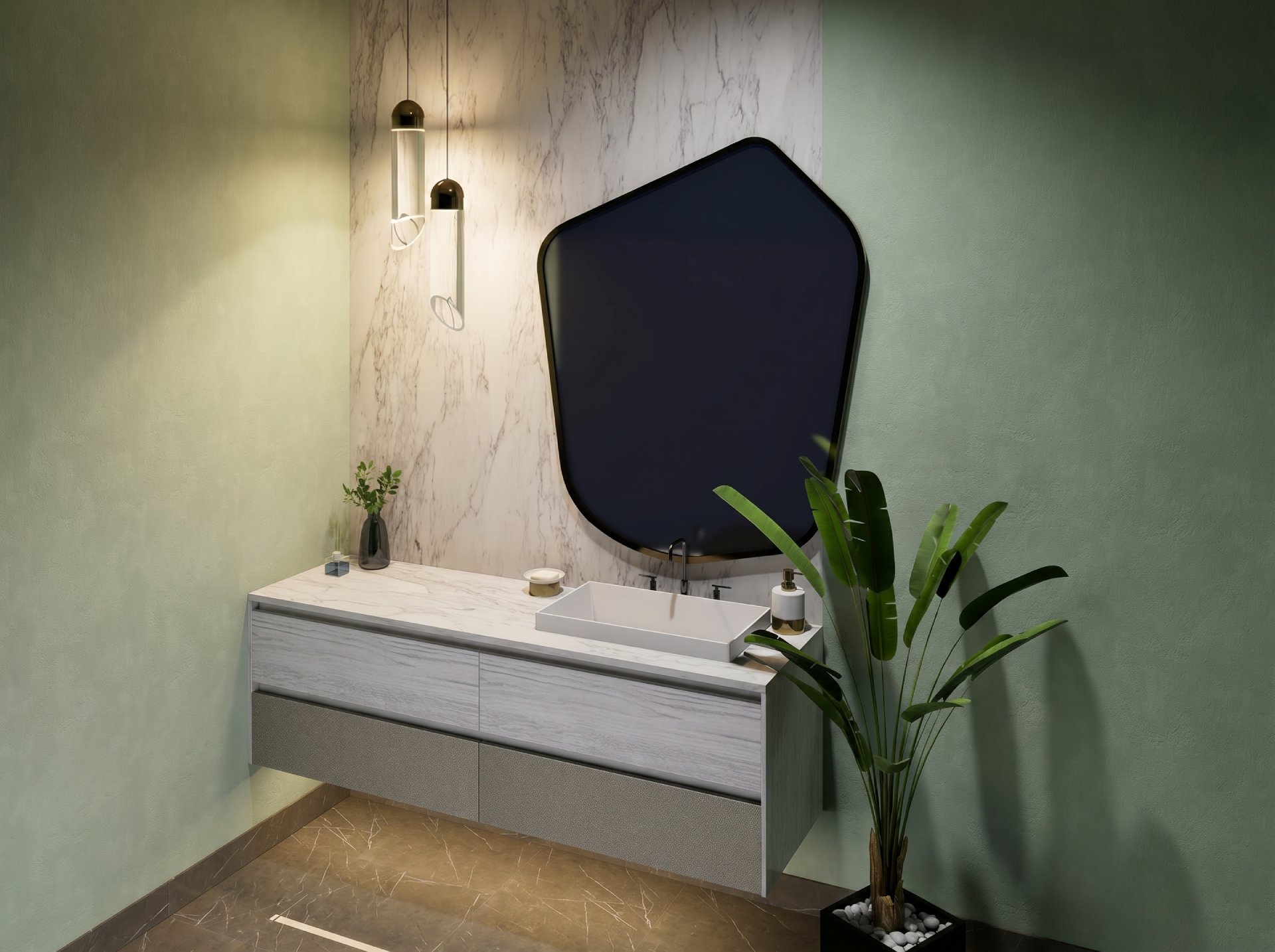 Atrium Modern floating bathroom vanity
