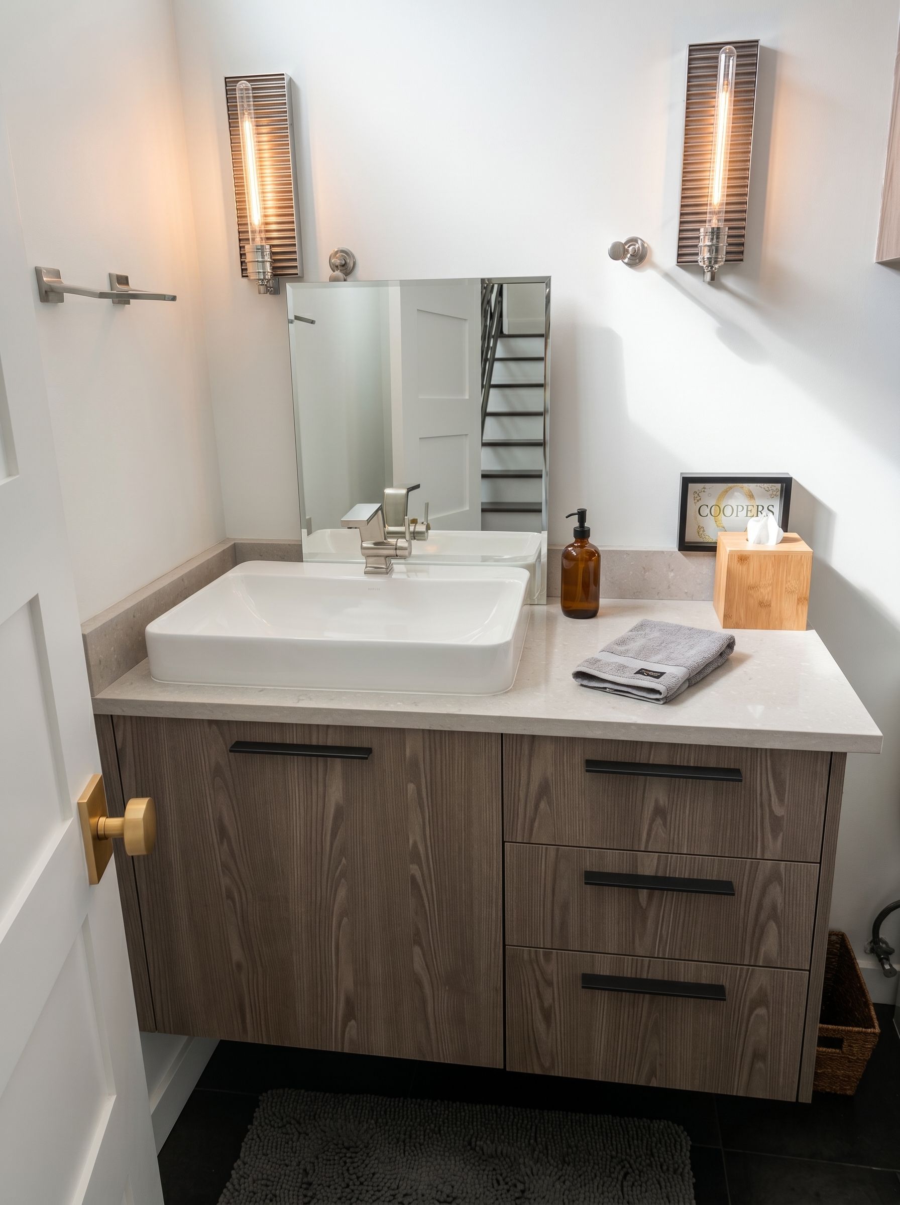 Atrium Modern Wood grain floating bathroom vanity