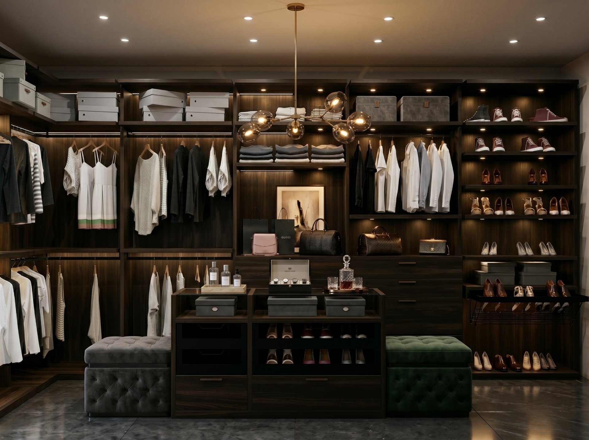 Atrium Moderm Luxury dark wood walk