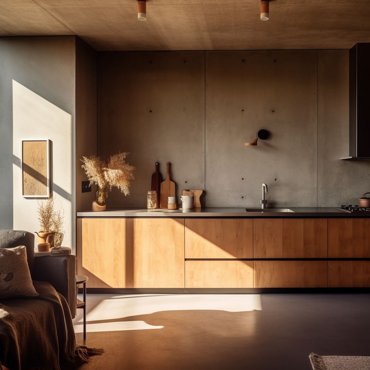 Atrium Modern - Warm Natural Light Modern Kitchen